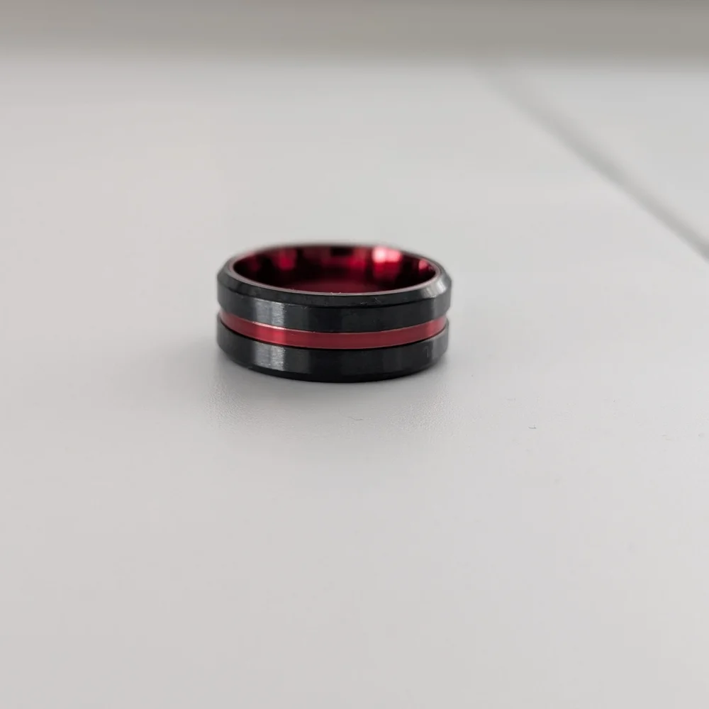 Black and Red Men's Ring